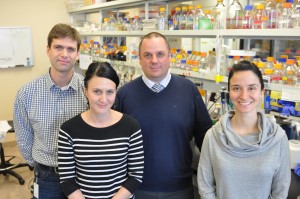 Les chercheurs: Benjamin Haibe-Kains, Mélanie Laurin, Jean-François Côté, Ariane Pelletier Crédit photo IRCM