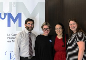 Dr Réjean Duplain, Dre Julie Morisset, Chérine Zaïm, lauréate et Isabelle Champagne